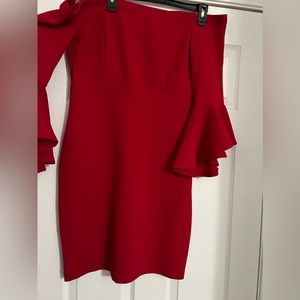 Red off the shoulders dress size 15/16